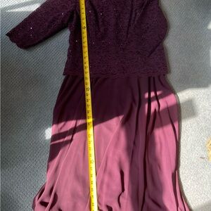 Elegant Purple Lace and Chiffon Dress with sequins